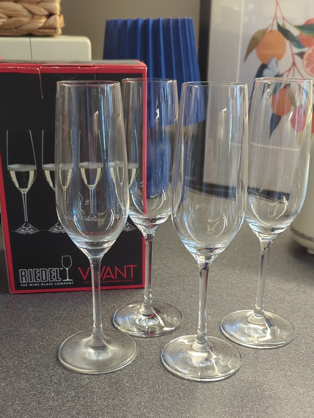 Riedel Clear Crystal Champagne Flutes - Set of 8